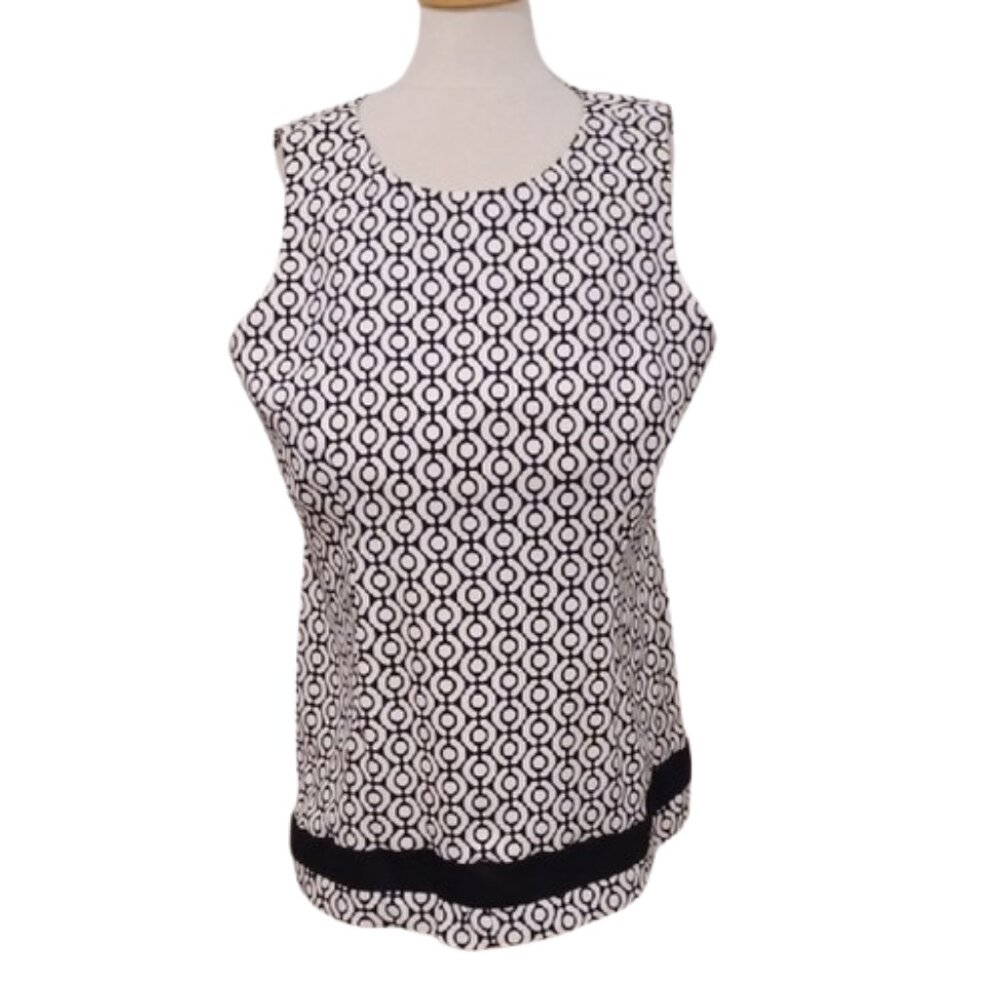 Mario Serrani Sleeveless Geometric Print Top- Sz. XL